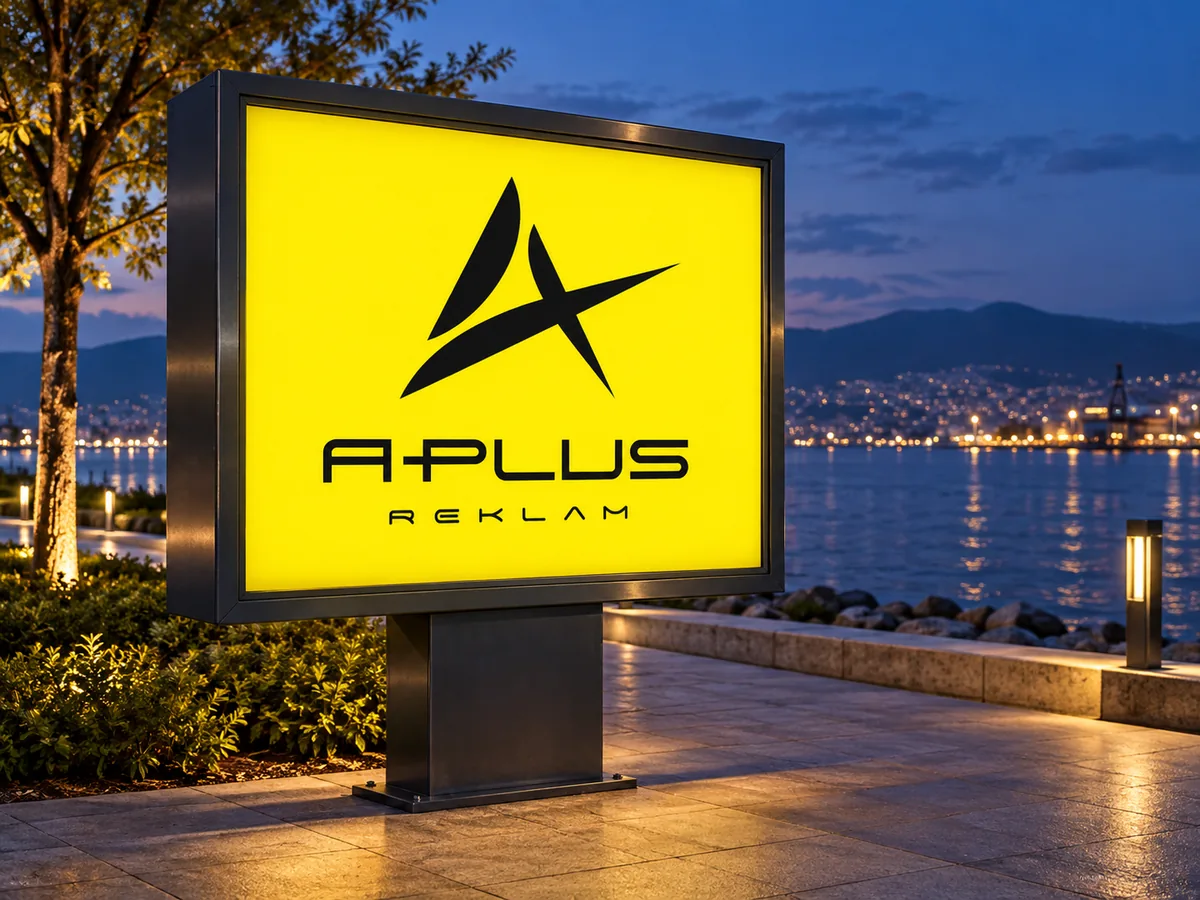 Kocaeli megalight üzerinde orijinal A-PLUS Reklam logosuyla tasarım örneği