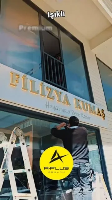 A-PLUS Reklam — Kumaş mağazası kutu harf tabelası, Instagram gönderi kapağı